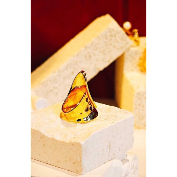 Women Athena's Justice Ring Big Freshwater Pearl Hypoallergenic Look Luxury - Picture 4 of 5